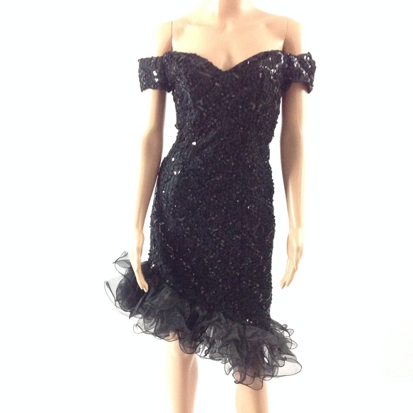 Dave & Johnny Women's Sequin Tulle Dress Size XXS Vintage Prom - Picture 1 of 6